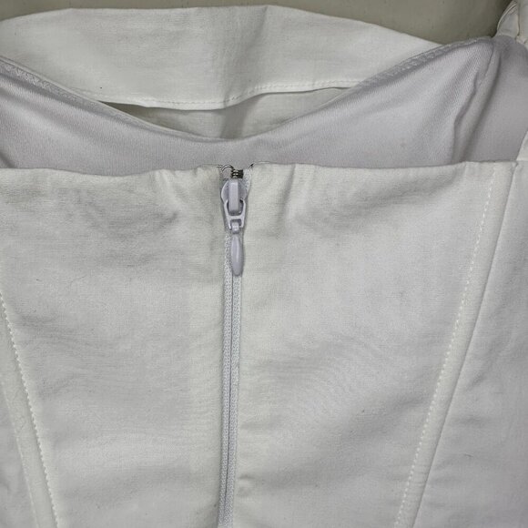 NWOT Oh Polly Womens White Corset Cropped Top with Braided Straps Size 0 - Picture 6 of 10